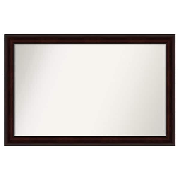 Amanti Art Coffee Bean Brown 49.25 in. x 32.25 in. Custom Non-Beveled Satin Recyled Polystyrene Framed Vanity Wall Mirror