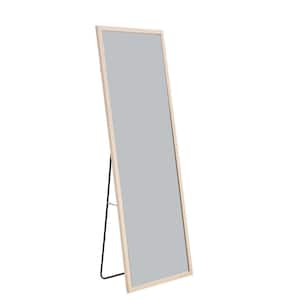 22.8 in. W x 65 in. H Rectangle Solid Wood Frame Full Length Mirror Decorative Mirror in Light Oak