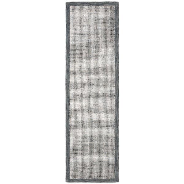SAFAVIEH Abstract Navy/Ivory Doormat 2 ft. x 4 ft. Border Distressed Area Rug