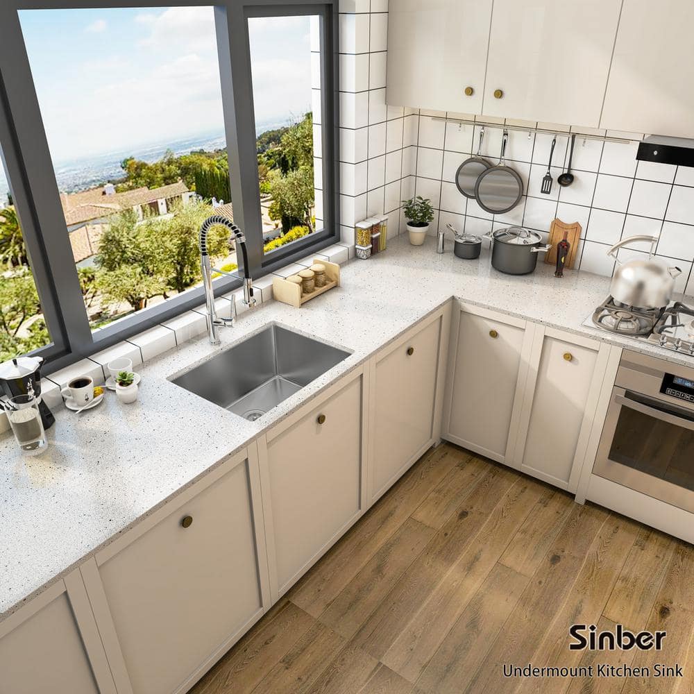 Sinber 23" Stainless Steel Drop-In Single Bowl Kitchen Sink