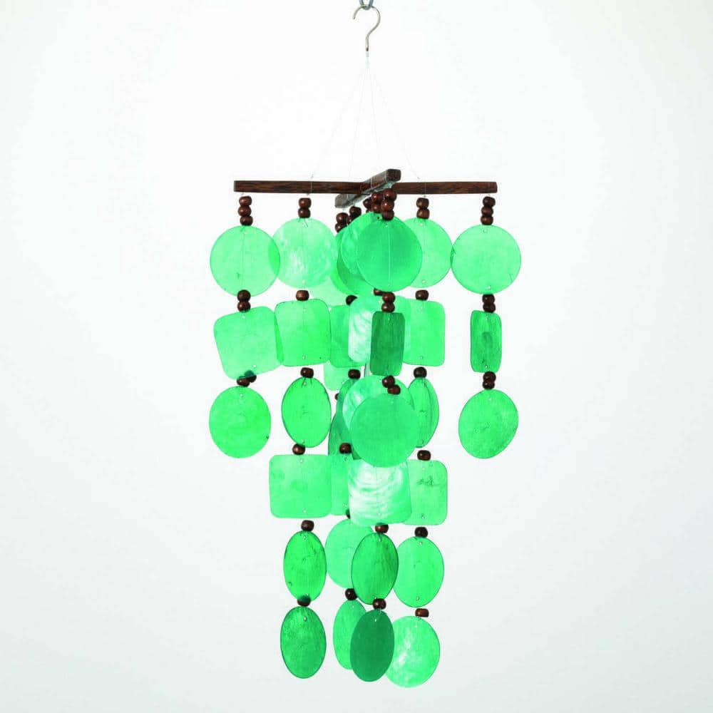 SINKOO Wind Chimes For Outside - Handcrafted White Capiz Shells Windchime Coastal Style Decor Indoor Outdoors Garden Decor Great Women Wind Chimes Lovers