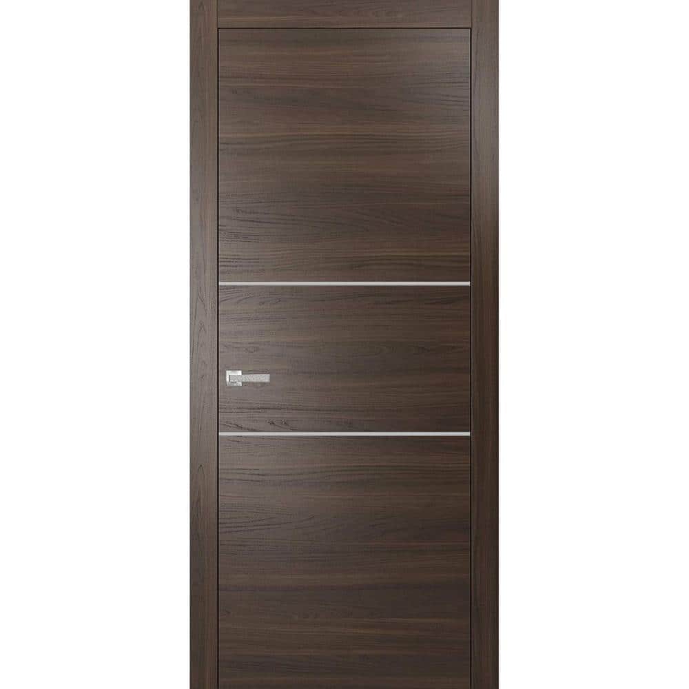 42 in. x 84 in. 1 Panel Chocolate Ash Finished Solid Wood with Honeycomb Sliding Door with Hardware price history on PriceWatchPro