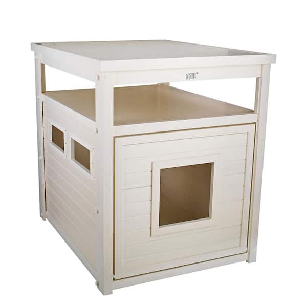 New Age Pet ECOFLEX Jumbo Litter Box Cover End Table in Antique White