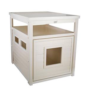 ECOFLEX Jumbo Litter Box Cover End Table in Antique White