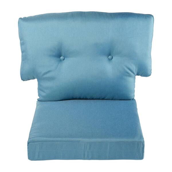 Charlottetown Washed Blue Replacement Outdoor Loveseat Cushion All-weather Blue 