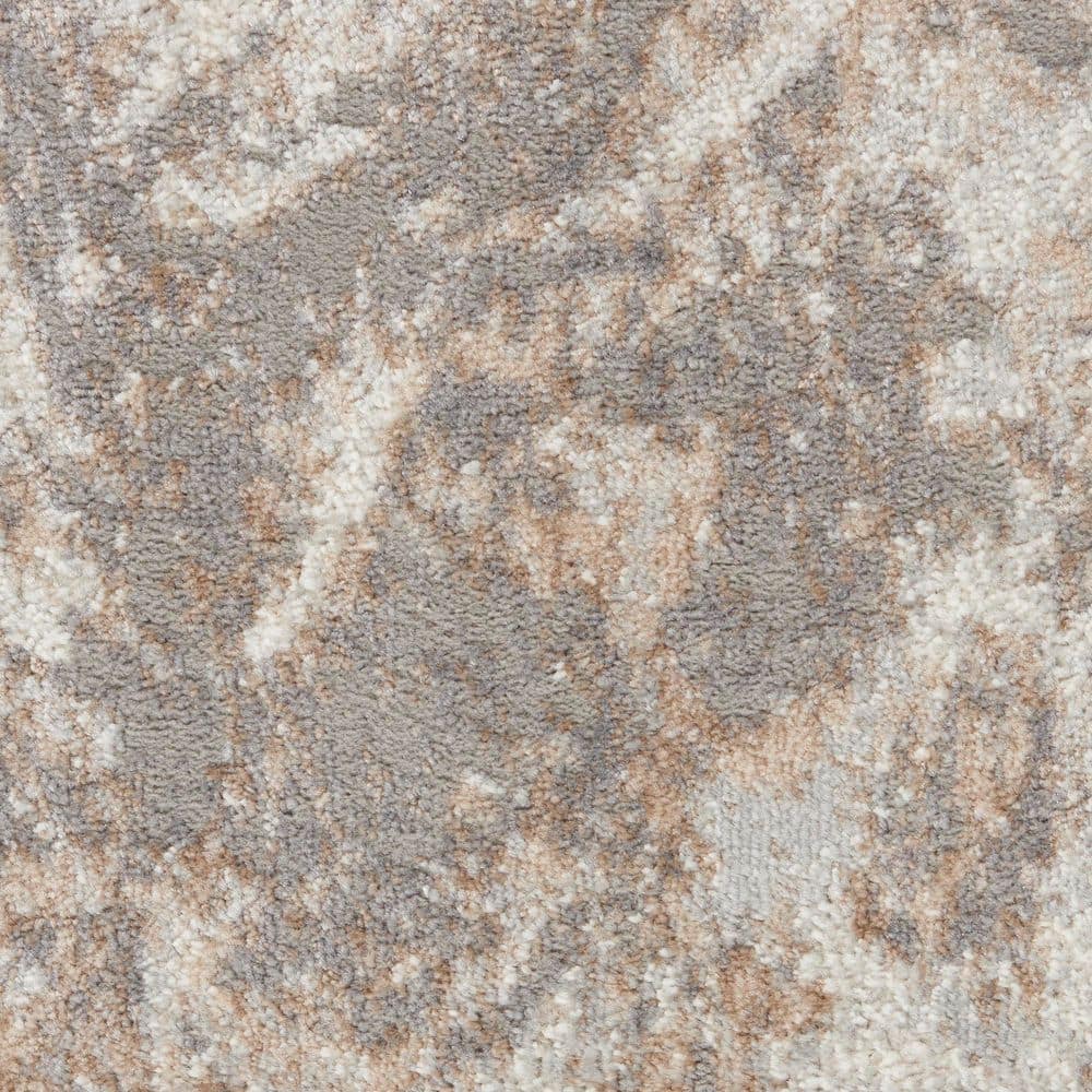 Elation Ivory Gray Abstract Rectangular Area Rug 5'3" x 7'3"