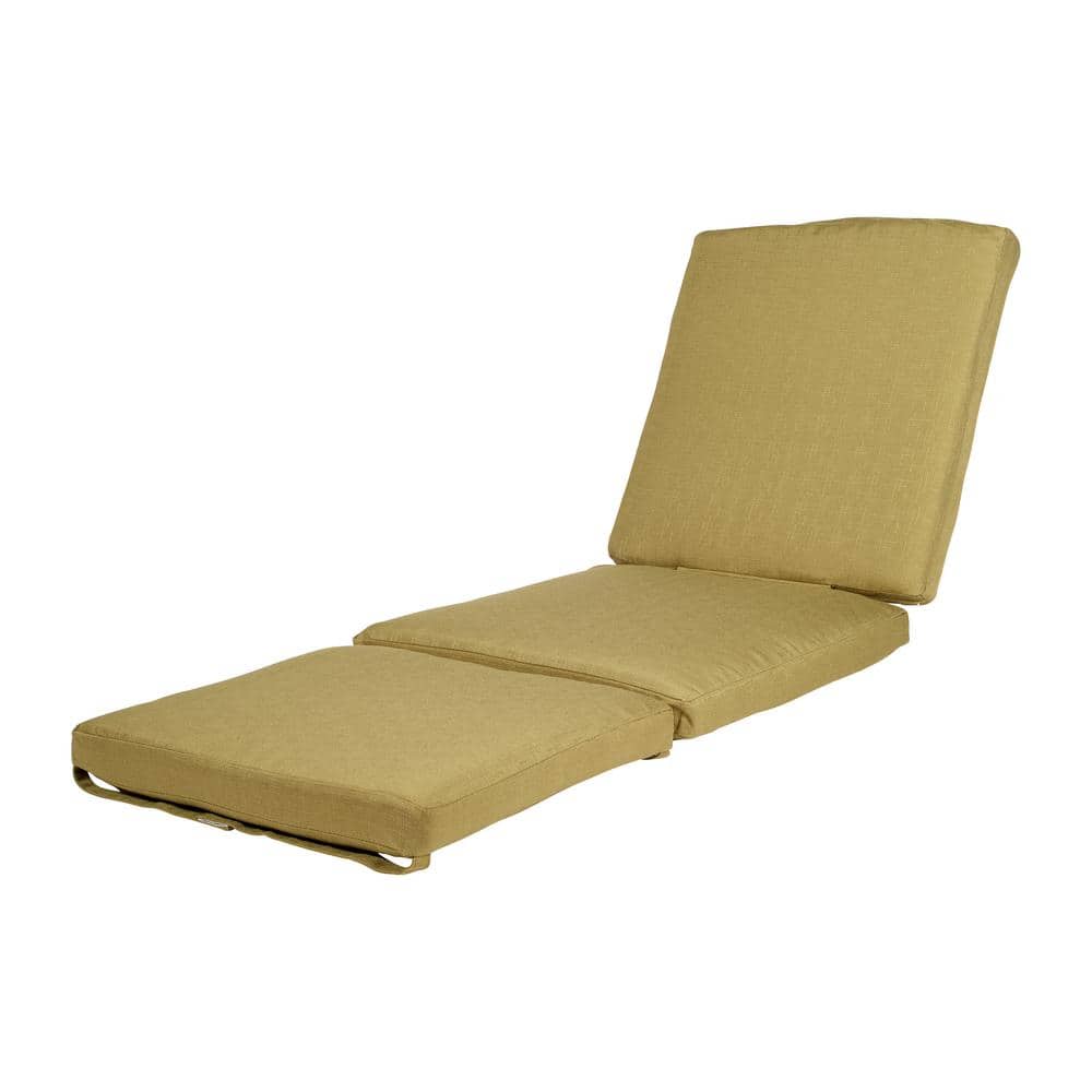 Hampton Bay Charlottetown Green Bean Outdoor Chaise Lounge Replacement Cushion8955651 The