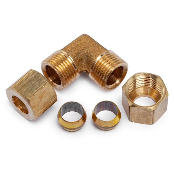 LTWFITTING 5/16 in. O.D. Brass Compression Coupling Fitting (10