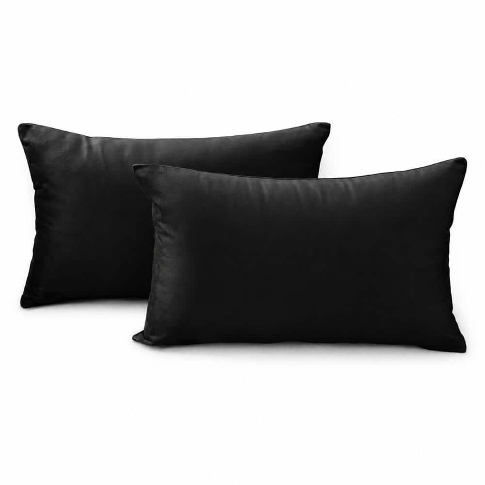 Velvet Throw Pillow Covers 20x30 Inch Pack of 2 Black Soft Cushion Pillowcases with Invisible Zipper for Couch price history on PriceWatchPro