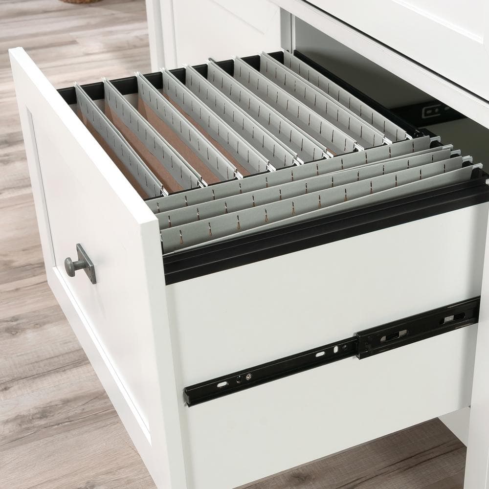 White Adjustable Shelving Office Storage Cabinet with File Drawers