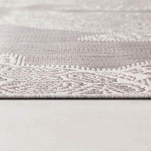 Atala Grey 5 ft. 3 in. x 7 ft. Coastal Indoor/Outdoor Area Rug