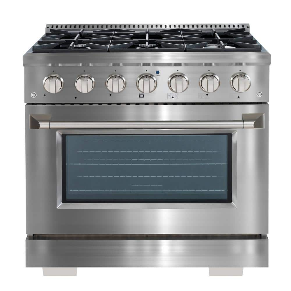 Ancona 36 in. 6-Burners Freestanding Gas Range and Convection Oven in ...