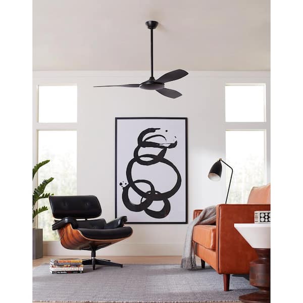 GlideAire 52 in. Indoor/Outdoor Black Ceiling Fan with Remote Control