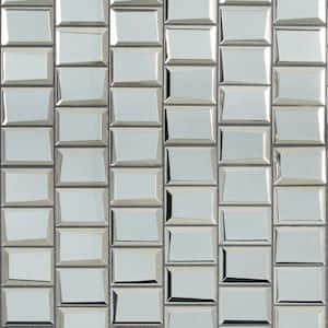 Aiga Glam Slate Gray 10.82 in. x 11.81 in. Polished Glass Wall Tile (0.88 Sq. Ft./Each)