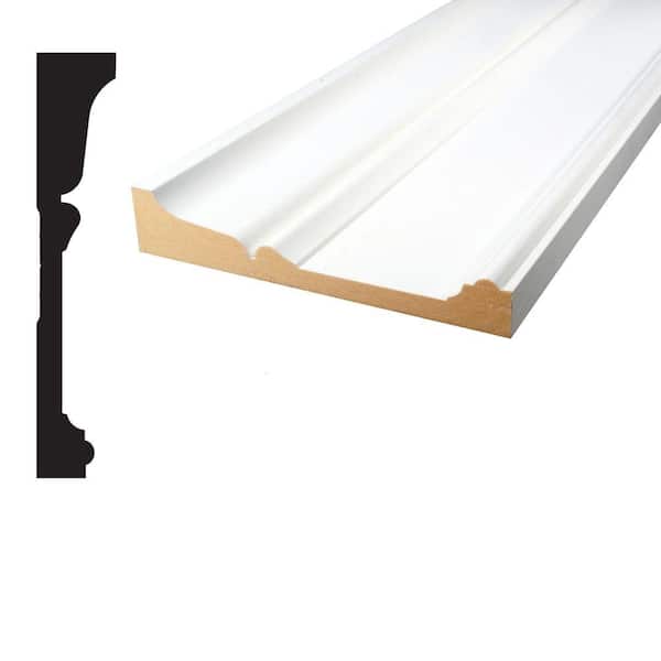 Alexandria Moulding 1-3/16 in. x 6-1/4 in. x 96 in. Primed MDF Crosshead Moulding