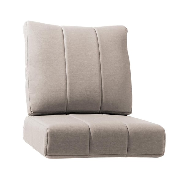 Light Relax Beige 24 x 24 Outdoor 2-Piece Deep Seating Outdoor Lounge Chair Cushion Set