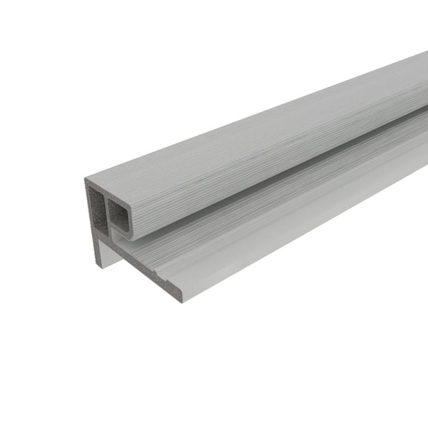 NewTechWood European Siding System 3.5 in. x 2.1 in. x 8 ft. Icelandic Smoke White Composite Siding End Trim for Belgian Board