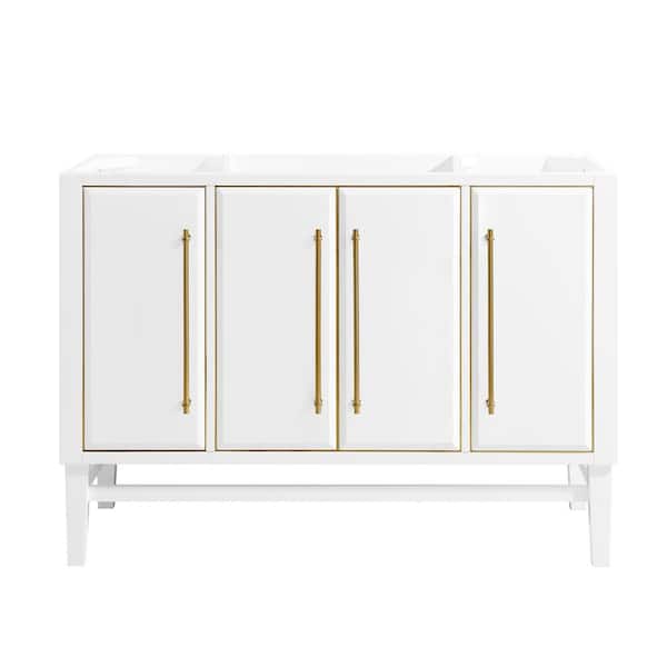 Avanity Mason 48 in. Bath Vanity Cabinet Only in White with Gold Trim