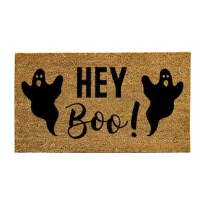 16 in. x 28 in. Coir Halloween Greeting "Hey Boo!" Door Mat