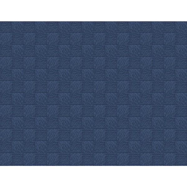 A-Street Prints Calabash Navy Rope Basketweave Wallpaper Sample