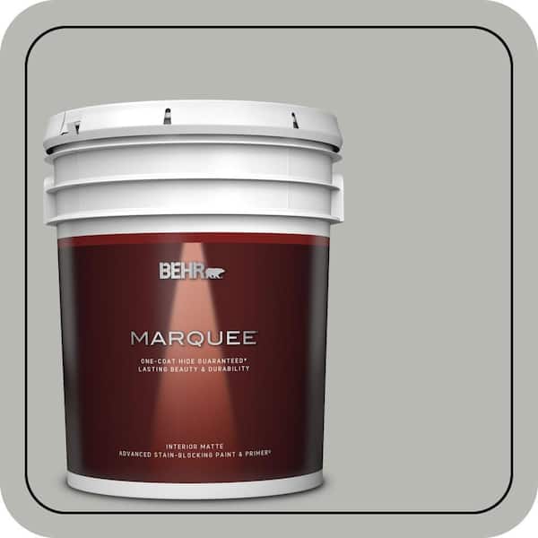 BEHR MARQUEE 5 gal. #PPU18-11 Classic Silver One-Coat Hide Matte Interior Paint & Primer