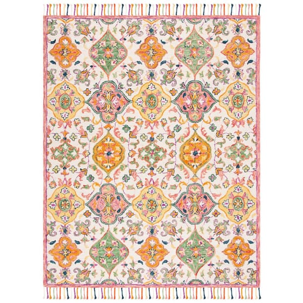 Blossom 10 ft. x 14 ft. Ivory/Multi Garden Floral Area Rug