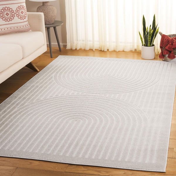Stella Ivory 4 ft. x 6 ft. High-Low Arches Border Indoor/Outdoor Area Rug