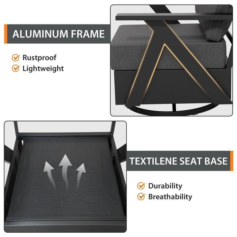 Specifications of the chair: aluminum frame, rustproof, lightweight.