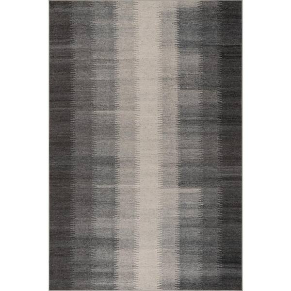Ronan Ikat Machine Washable Charcoal 4 ft. x 6 ft. Indoor Area Rug