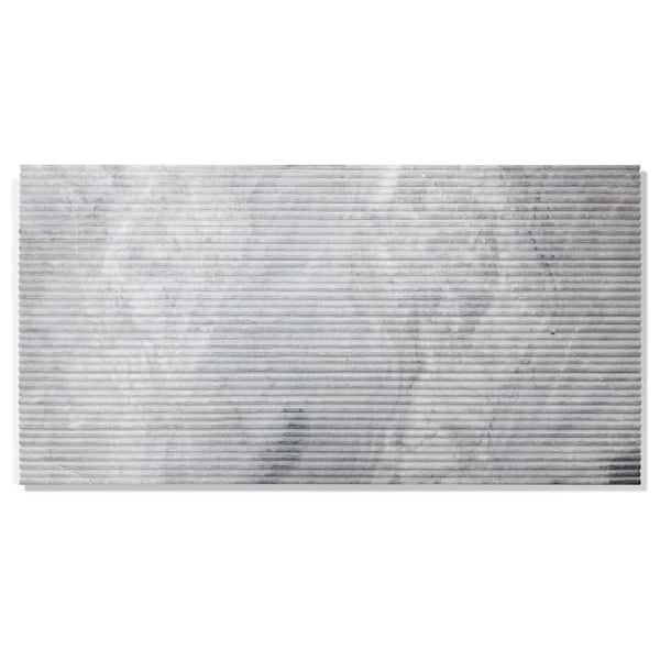 YOFE Carrara Gray Light Rectangle 12 in. X 24 in. Polished Finish Marble Floor and Wall Tile (8 sq. ft./Case)