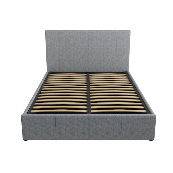 Lavendon Gray Queen Size Fabric Lift Up, Lift Up King Size Storage Bed