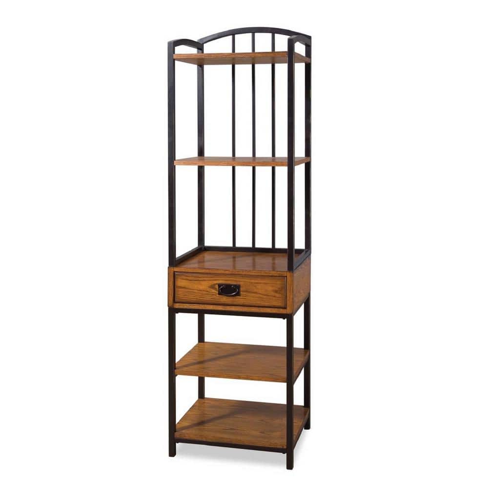 Distressed Oak and Metal 3-Piece Entertainment Center