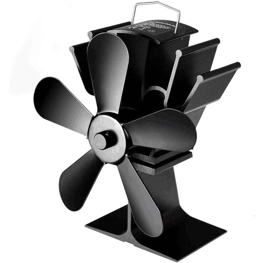 5 Blades Heat Self-Powered Wood Stove Fan Top Burner Fireplace Silent  Ecofan US