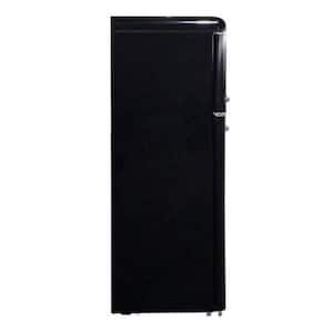 7.5 cu. ft. Mini Fridge in Black with Rounded Corners and Top Freezer