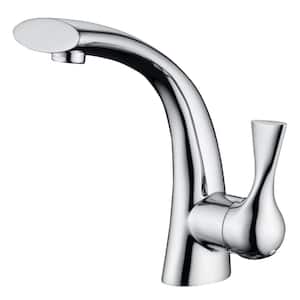 Twist Single Hole Single-Handle Bathroom Faucet Rust Resist with Drain Assembly in Polished Chrome