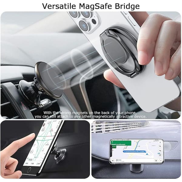 Doflyesky Magnetic Phone Ring Holder With Magsafe, Double Adjustable Gym Finger Ring Grip, Removable Phone Grip, For IPhone, IPad And Smartphones, Compatible With Magnetic Car Mount (Colorful