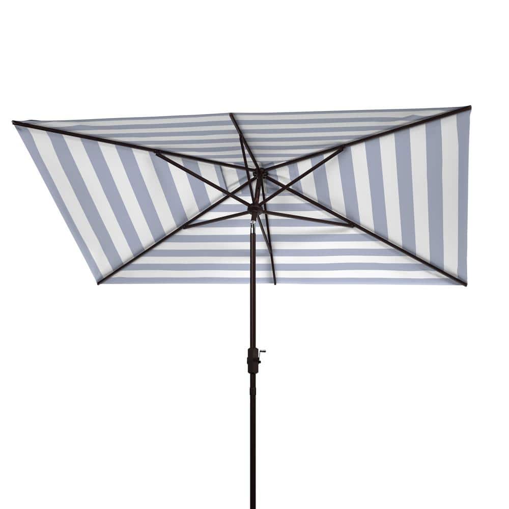 Iris Black and White Striped Aluminum Patio Umbrella