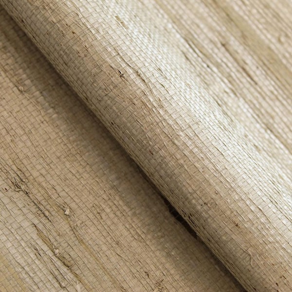 Natural Beige Beachcomber Arrowroot Weave Grasscloth Unpasted Textured Wallpaper Sample, 4.5 in. x 4.5 in.