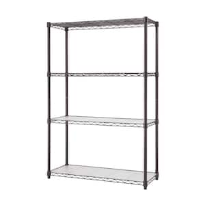 Dark Bronze 4-Tier Steel Wire Shelving Unit with Liners (36 in. W x 54 in. H x 14 in. D)