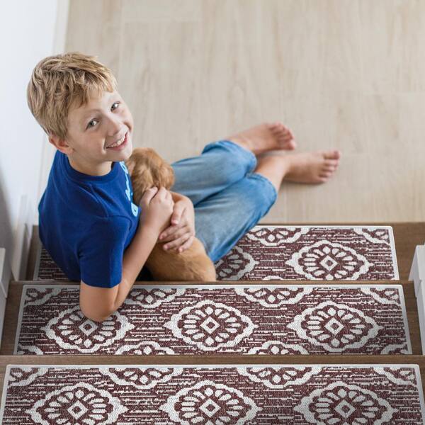 Cotton Carpet Stair Tread Cover Set, Stair Tread Rugs Home Depot