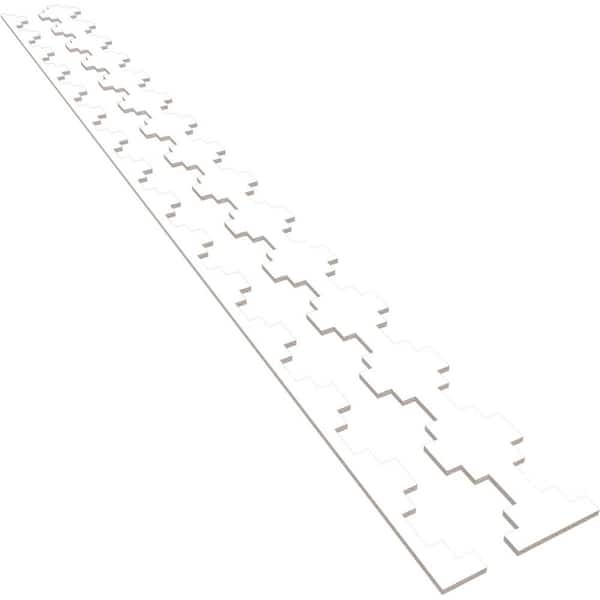 Ekena Millwork Gypsum 94 in. H x 0.375 in. W Slatwall Panels in PVC 15-Pack