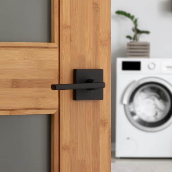 Halifax Square Matte Black Passage Hall/Closet Door Lever (4-Pack) Halifax Square Matte Black Passage Hall/Closet Door Lever (4-Pack)