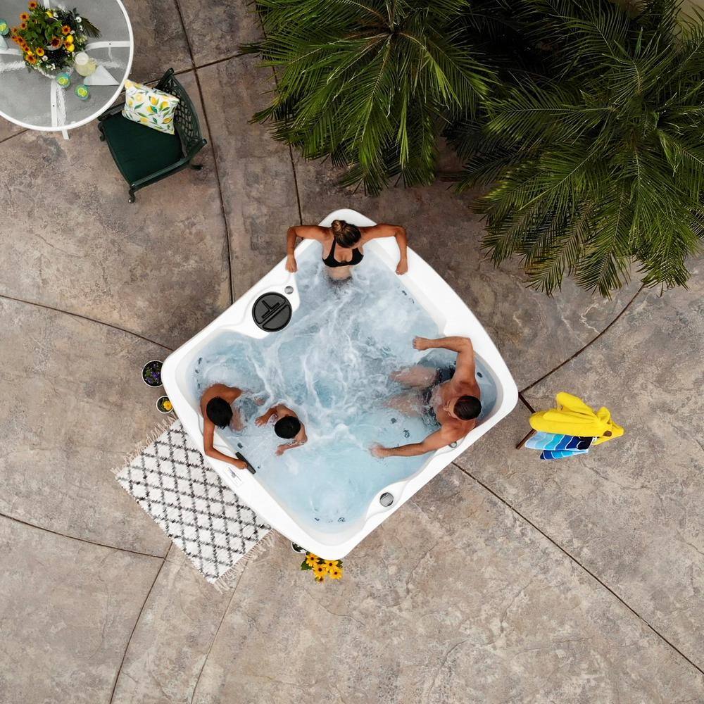 Leganza 6-Person 90-Jet Arctic White and Espresso Hot Tub