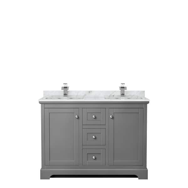 Wyndham Collection Avery 48 In W X 22, 48 Double Bathroom Vanity Top
