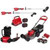 Milwaukee M18 FUEL 21 in. Dual Battery Self-Propelled Mower w/ Backpack Blower, String Trimmer, Edger, (4) Battery, (2) Charger 2823-22HD-300920-48591842F-301120-304620