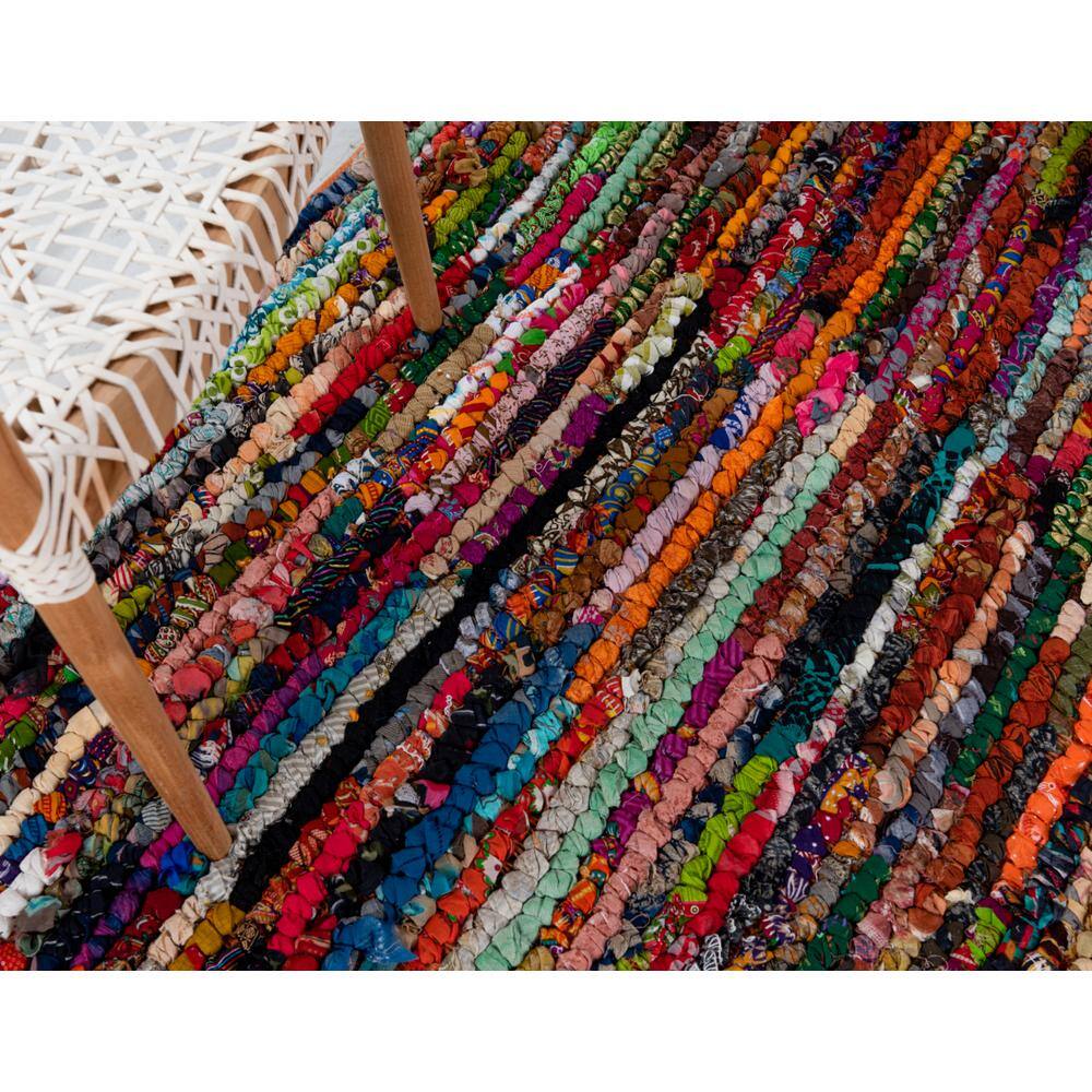 Handmade Multicolor Cotton Braided Area Rug, 2' x 3'