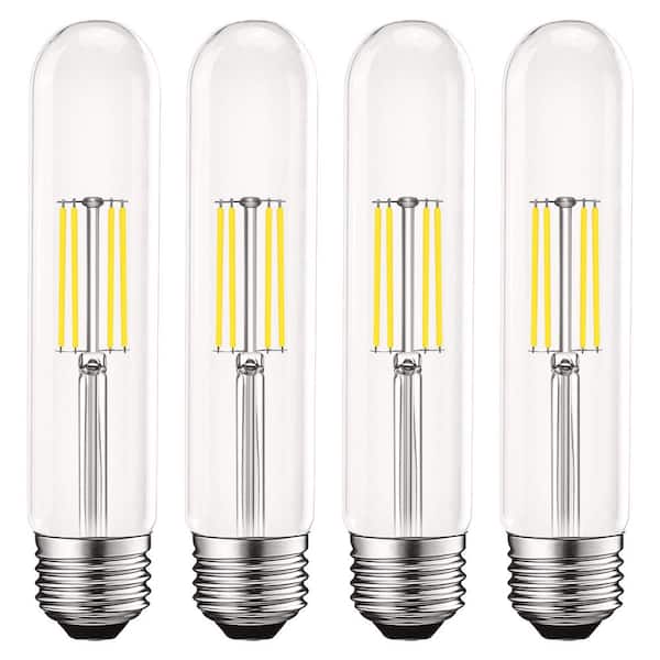 LUXRITE 60-Watt Equivalent T9 Dimmable Edison Tube LED Light Bulbs 5-Watt UL Listed 5000K Bright White 550 Lumens E26 (4-Pack)