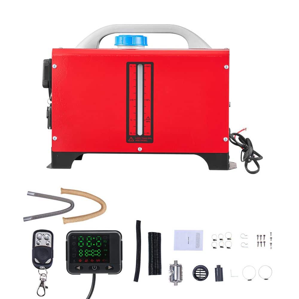 8 kW Diesel Heater, DC12-24-Volt, 27,300 BTU Red Diesel Forced Air Portable Corded Space Heater, Pre-Heating 2025 Update price history on PriceWatchPro