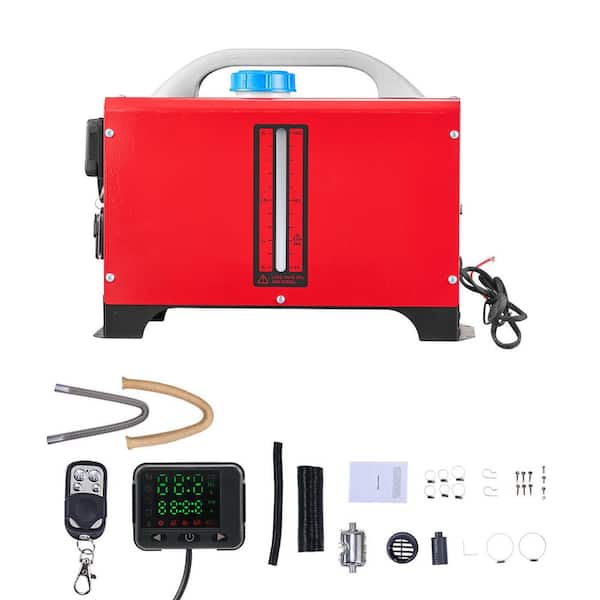 8 kW Diesel Heater, DC12-24-Volt, 27,300 BTU Red Diesel Forced Air Portable Corded Space Heater, Pre-Heating 2025 Update