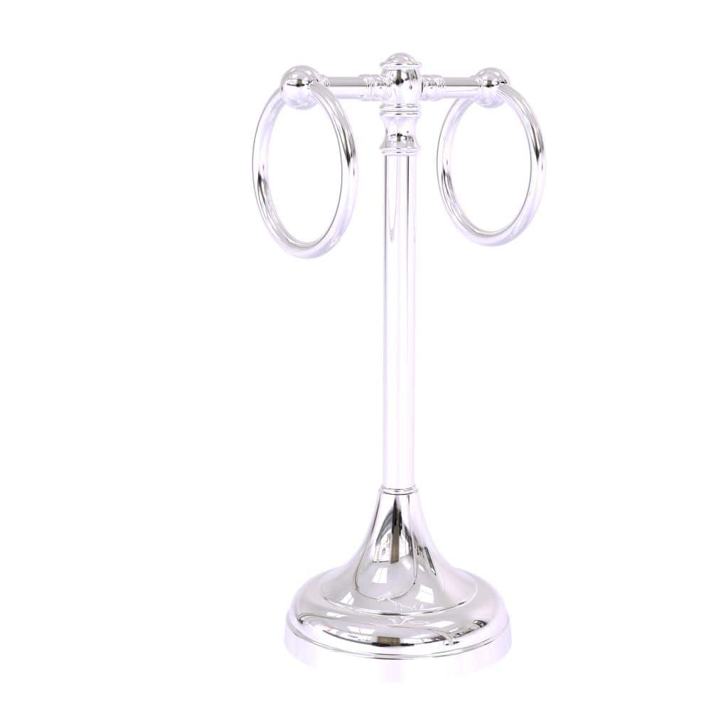 Allied Brass Carolina Collection 5.5 in. 2 Ring Guest Towel Stand in  Polished Chrome CL-53-PC
